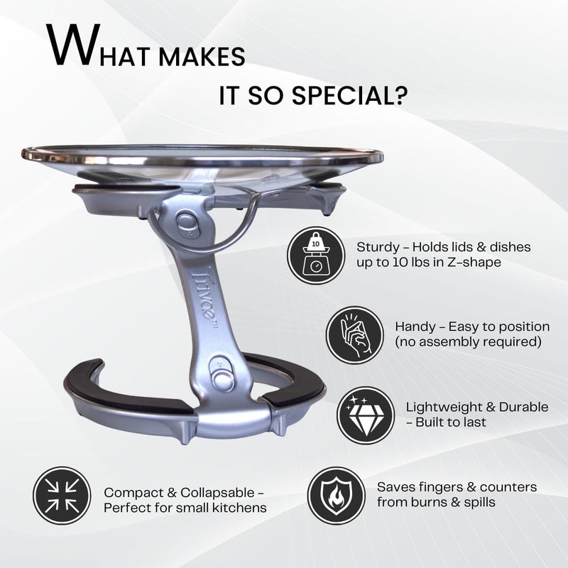 Trivae Pot Lid Holder â€“ 4-in-1 Pot Lid Holder While Cooking, Pan Lid Holder, Trivet & Cake Stand â€“ Versatile Kitchen Tool for Hot Pots, Serving & Display â€“ Space-Saving, Heat-Resistant Stand - Image 4